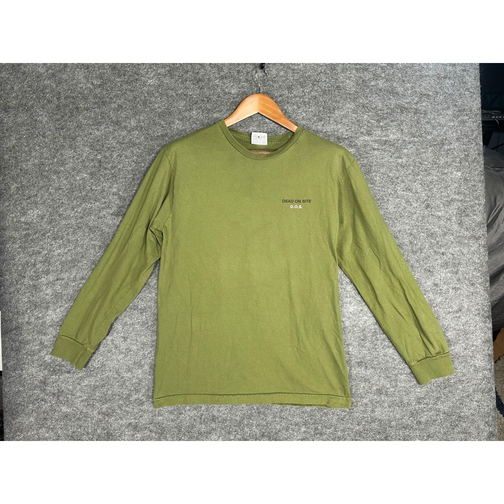 RARE‎ UNDFTD Undefeated Long Sleeve Shirt Medium Green D.O.S. Graphic Tee Men